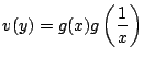 $v(y)=g(x)g\left(\dfrac{1}{x}\right)$