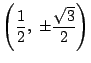 $ \left(\dfrac{1}{2},\ \pm \dfrac{\sqrt{3}}{2} \right)$