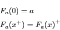 \begin{eqnarray*}
&&F_a(0)=a\\
&&F_a(x^+)={F_a(x)}^+
\end{eqnarray*}