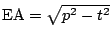 $\mathrm{EA}=\sqrt{p^2-t^2}$