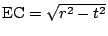 $\mathrm{EC}=\sqrt{r^2-t^2}$