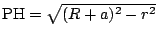 $\mathrm{PH}=\sqrt{(R+a)^2-r^2}$