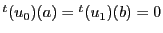 ${}^t(u_0)(a)={}^t(u_1)(b)=0$