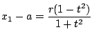 $x_1-a=\dfrac{r(1-t^2)}{1+t^2}$