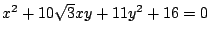 $x^2+10\sqrt{3}xy+11y^2+16=0$