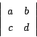 \begin{displaymath}
\left\vert
\begin{array}{cc}
a&b\\
c&d
\end{array}\right\vert
\end{displaymath}